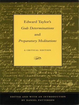 cover image of Edward Taylor's Gods Determinations and Preparatory Meditations